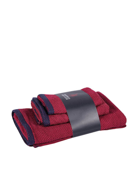 Greenwich Polo Club Σετ Πετσέτες Μπάνιου 3τμχ 4104 Bordeaux Βάρους 480gr/m²