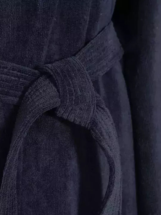 Nef-Nef Homeware Μπουρνούζι με Γιακά Blue-black 380gr/m²