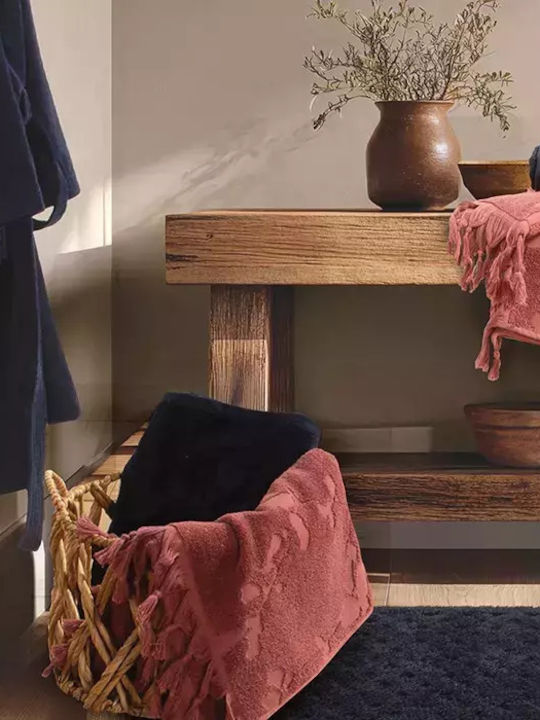 Nef-Nef Homeware Vania Rose Bathrobe with Collar Rose 380gr/m²