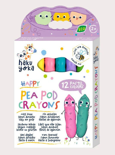 Happy Pea Pod Crayons 12 Pastel Colours