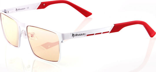 Arozzi Gaming Glasses Visione Vx-800 White White-red Frames Amber Lenses