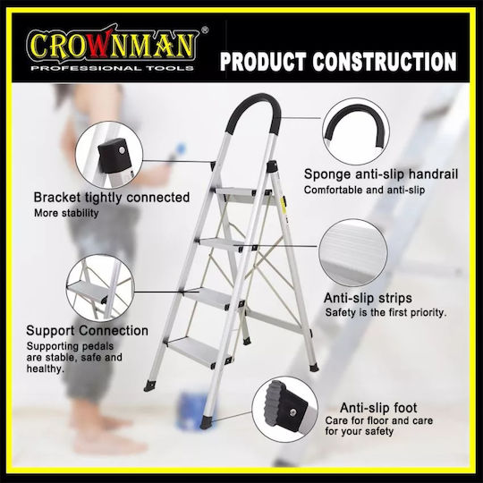 Crownman Ladder Aluminum with 5 Steps
