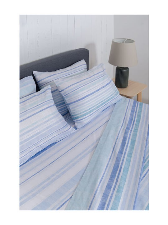 Naf Naf Sheet Sets Queen 240x270cm. Summit Blue 4pcs