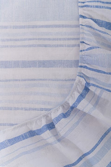 Naf Naf Bettwäsche-Set King Size mit Gummiband 240x270cm. Summit Blue 4Stück