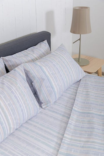 Naf Naf Summit Σετ Σεντόνια King Size με Λάστιχο 240x270εκ. Blue (4τμχ)