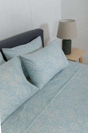 Naf Naf Set Cearșafuri 240x270cm. Summit Atlantic Teal 4buc