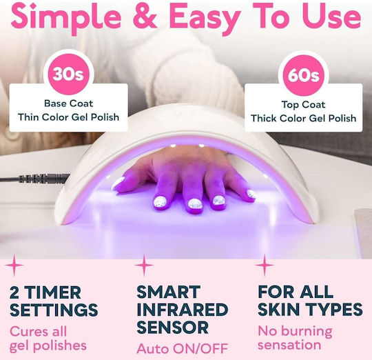 Uncle George Nail Polish Curing Lamp UV / LED 24W White