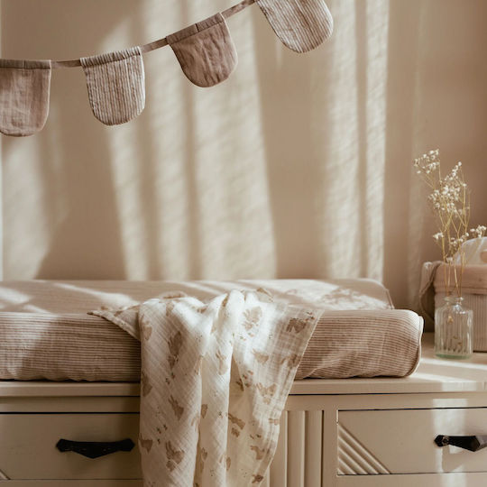 Little Dutch Κάλυμμα Αλλαξιέρας Pure από Ύφασμα Beige Stripes 70x50cm