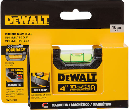 DEWALT DWHT42801-5 Spirit Level Aluminum Magnetic 10cm