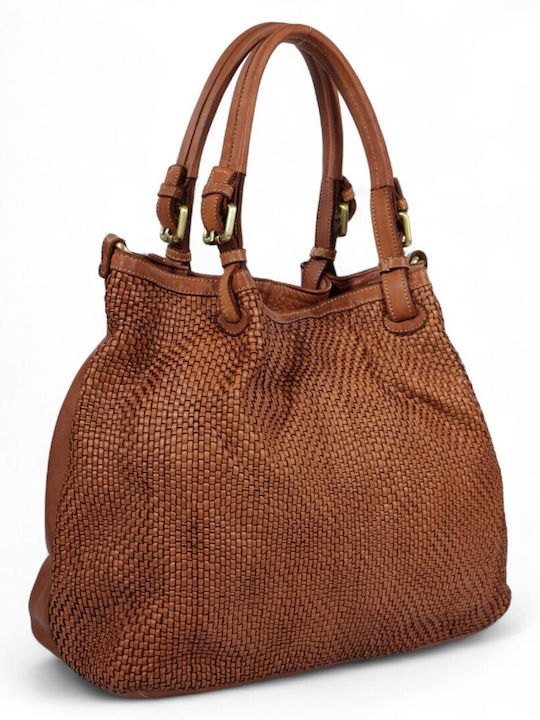 Leather Women's Shopper Bag Cognac