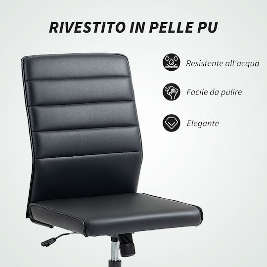 HomCom Scaun De Birou Cu Brațe Reglabile Negru