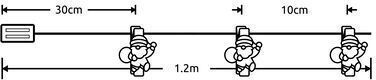 10 Lights LED 1.2m. Warm White Battery in String 1pcs
