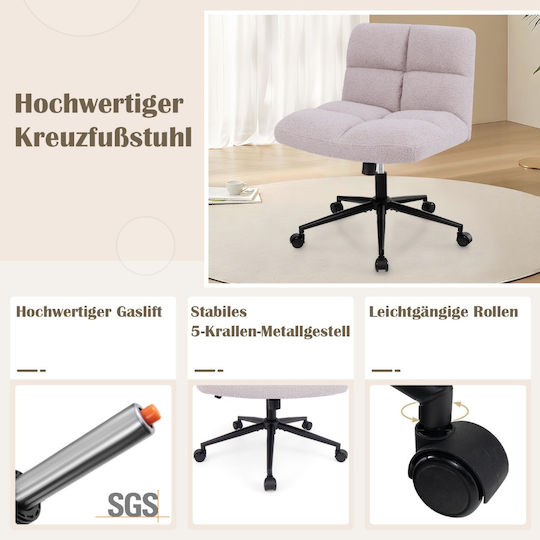 Costway Καρέκλα Γραφείου με Ρυθμιζόμενα Μπράτσα Ανοιχτό Γκρι