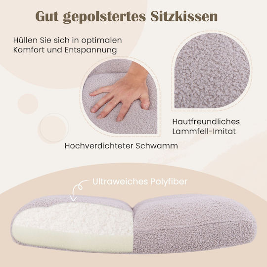 Costway Stuhl Büro mit Verstellbaren Armen Light Grey