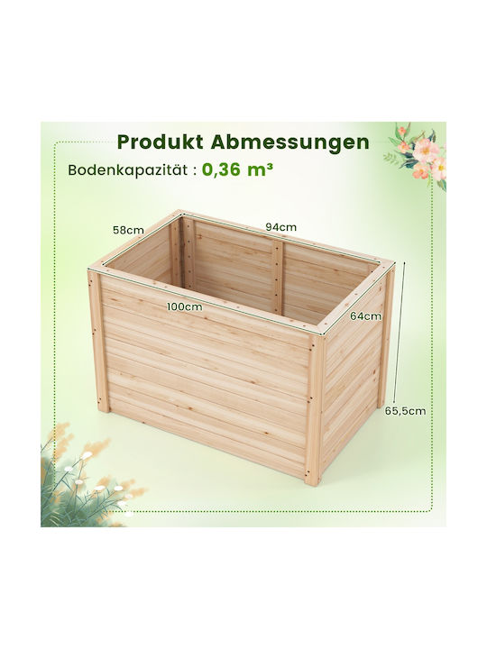 Costway Topf Hölzernes 100x64x65.5cm.