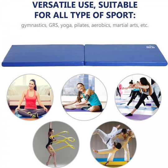 HomCom Klappbare Trainingsmatte Für Kunstturnen Blau (180x60x5cm)