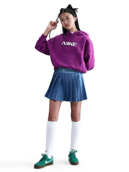 Kids Sweatshirt with Hood and Pockets Bold Berry / White