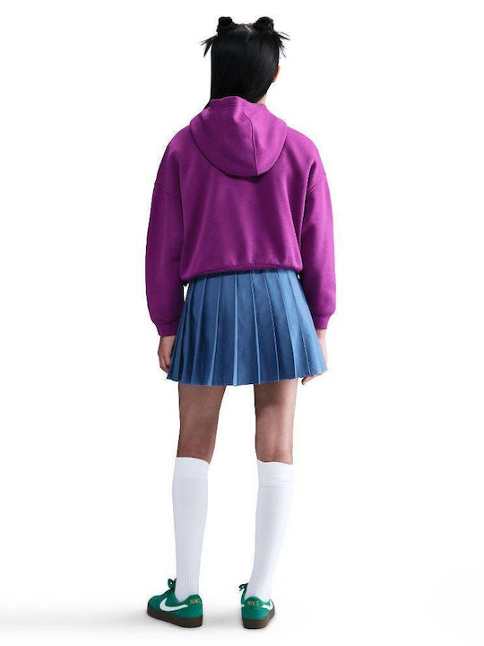 Kids Sweatshirt with Hood and Pockets Bold Berry / White