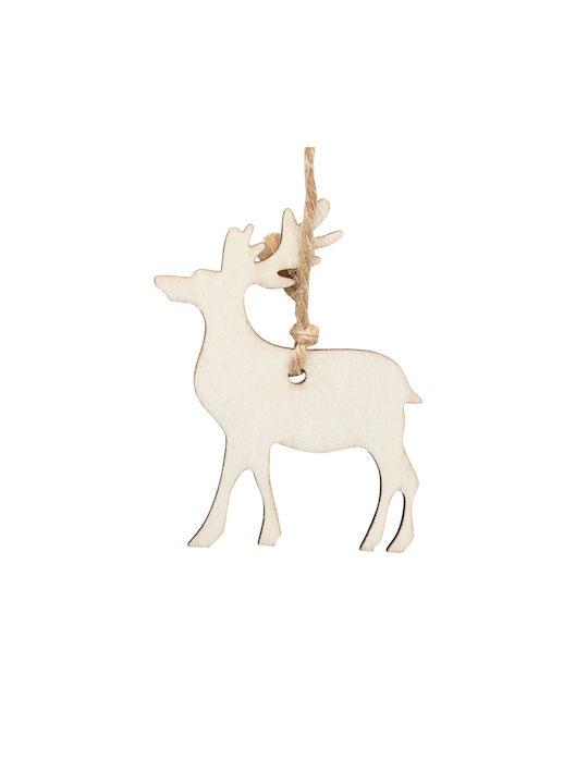Hängendes Schneeflocke Ornament Hölzern Beige 35x67cm