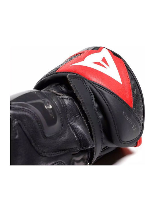 Dainese Fiero Χειμερινά Ανδρικά Γάντια Μηχανής Δερμάτινα Metal Black/Red-Lava/White