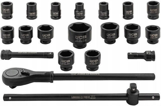 Satra Căpăcei Pneumatic - Pneumatic cu Patrat de Prindere 3/4" Set 21buc