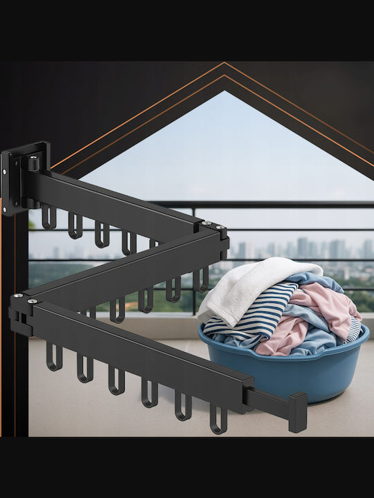 Uscătoare Rufe Pliabilă De Perete Pentru Balcon Din Aluminiu 127x7.5cm