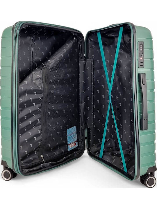 Rain Travel Suitcases Hard Mint with 4 Wheels Set of 3 Pieces