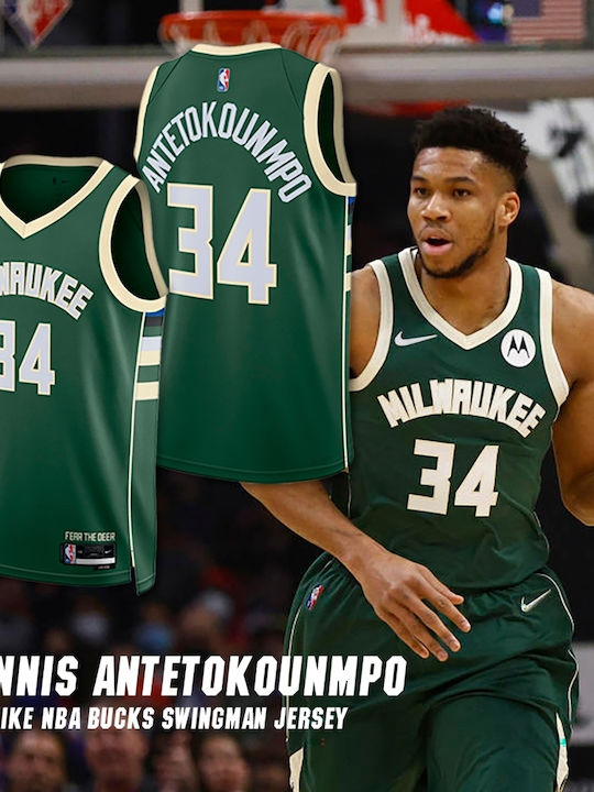 Giannis Antetokounmpo Milwaukee Bucks Icon Edition Swingman 2022/23 Jersey Style Basketball