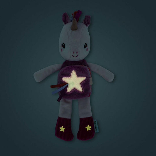 Lilliputiens Activity Book Unicorn glows in the dark made of Fabric with Sounds for 6++ Months