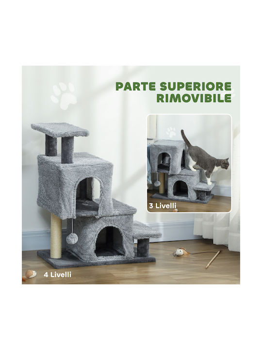 Pawhut Cats Scratching Post Gray 6x6cm