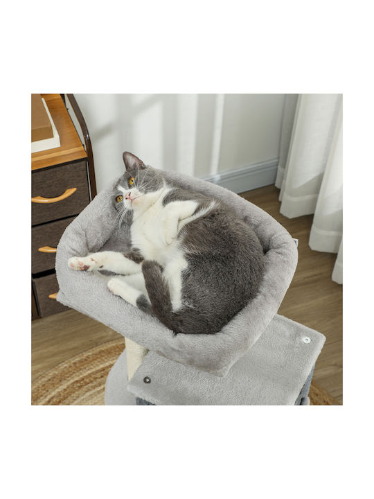 Pawhut Stâlp pentru zgâriat pisici Copaci pentru pisici Gri 7x7cm
