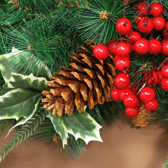 HomCom Christmas Lighted Decorative Wreath Battery Powered 60cm