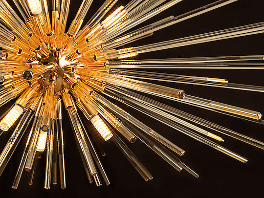 Evasion Adjustable Pendant Light Gold 100x100cm