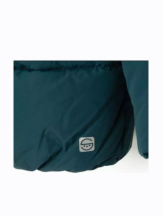Kids Casual Short Hooded Green Coat