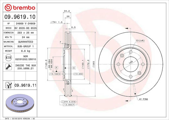 Brembo Brake Disc 09.9619.11