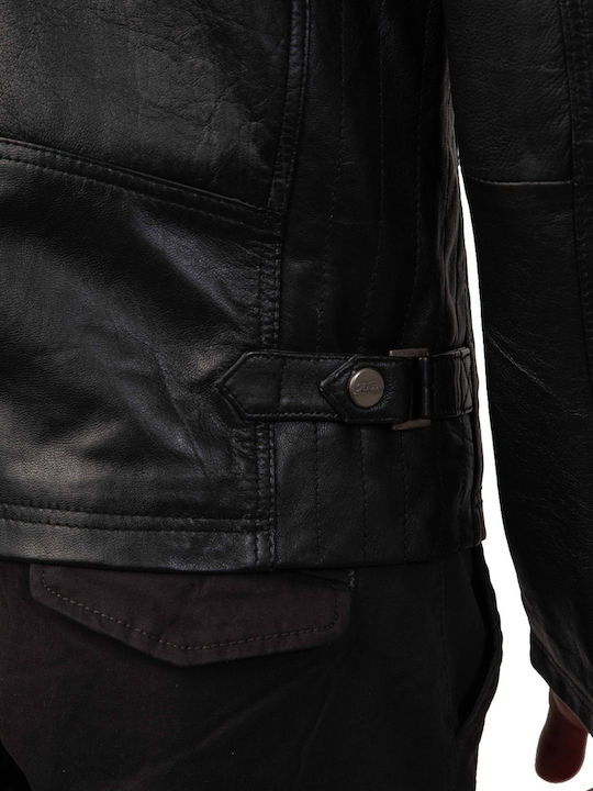 S Alpha Leather Jacket Black