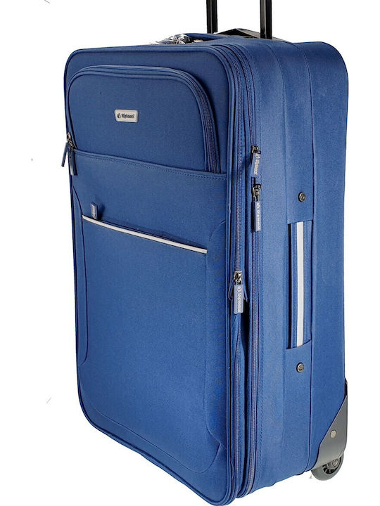 Diplomat Large The Travel Collection Μεγάλη Βαλίτσα Ταξιδίου Υφασμάτινη Μπλε με 4 Ρόδες Ύψους 74εκ.