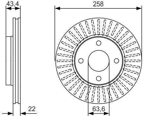 Bosch Bremsscheibe 0 986 479 R64