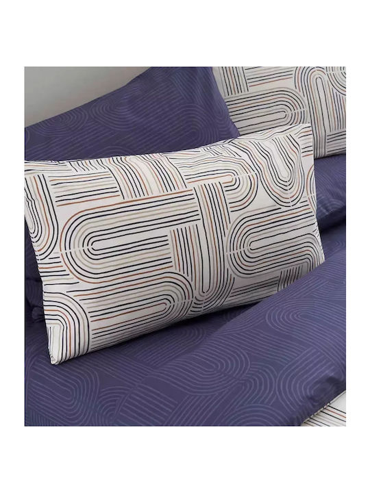 Vesta Home Sheet Sets King Size with Elastic 240x270+35cm. Lorena-1 Kaφe 4pcs