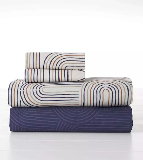 Vesta Home Set Cearșafuri King Size cu Elastic 240x270+35cm. Lorena-1 Kaφe 4buc