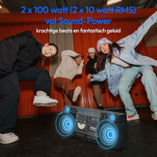 Medion Tragbares Radio-CD-Spieler mit Radio USB Bluetooth Schwarzes