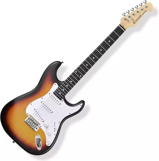 Donner Set Chitară Electrică Stratocaster Neagră cu Husă