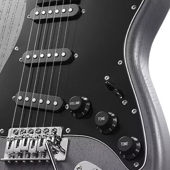 Donner Set Electric Guitar Stratocaster Black with Case