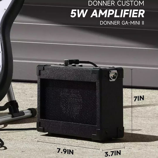 Donner Set Chitară Electrică Stratocaster Neagră cu Husă