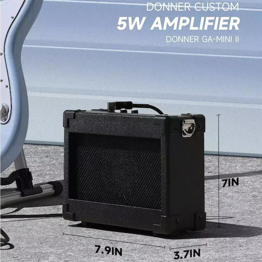 Donner Set Chitară Electrică Stratocaster Neagră cu Husă