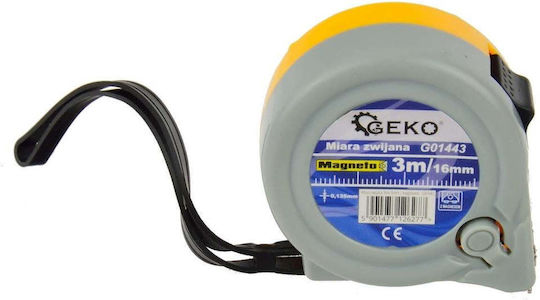 Geko Maßband mit Magnet 16mm x 3m