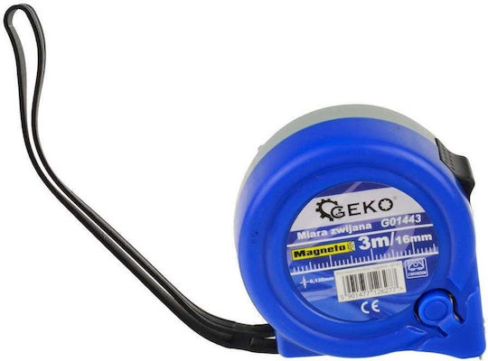 Geko Maßband mit Magnet 16mm x 3m