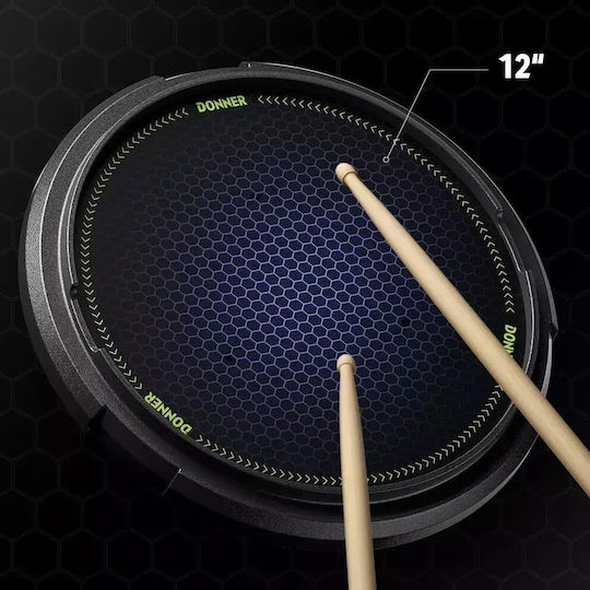 Donner EC-6678 Practice Pad Practice Surface Set Base Case Drumsticks Accessories