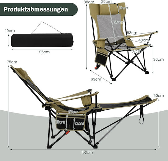 Costway Stühlchen Strand Khaki
