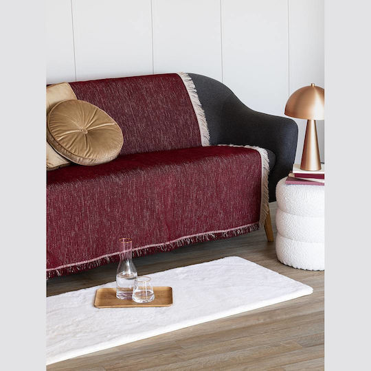 Palamaiki Tuna Ριχτάρι Πολυθρόνας Chenille 180x180εκ. Bordo